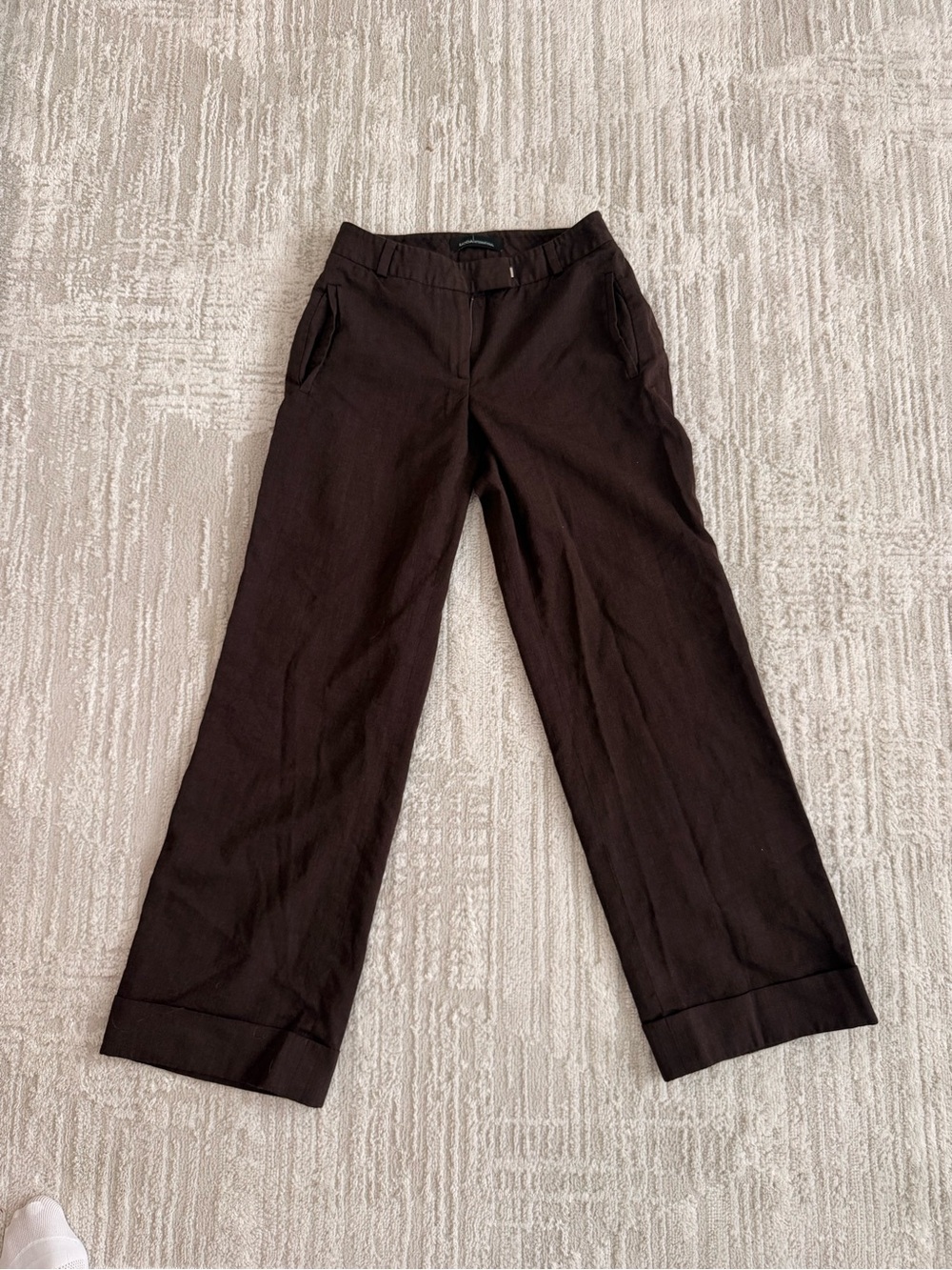 Moda International Dark Brown Wool Dress Pants